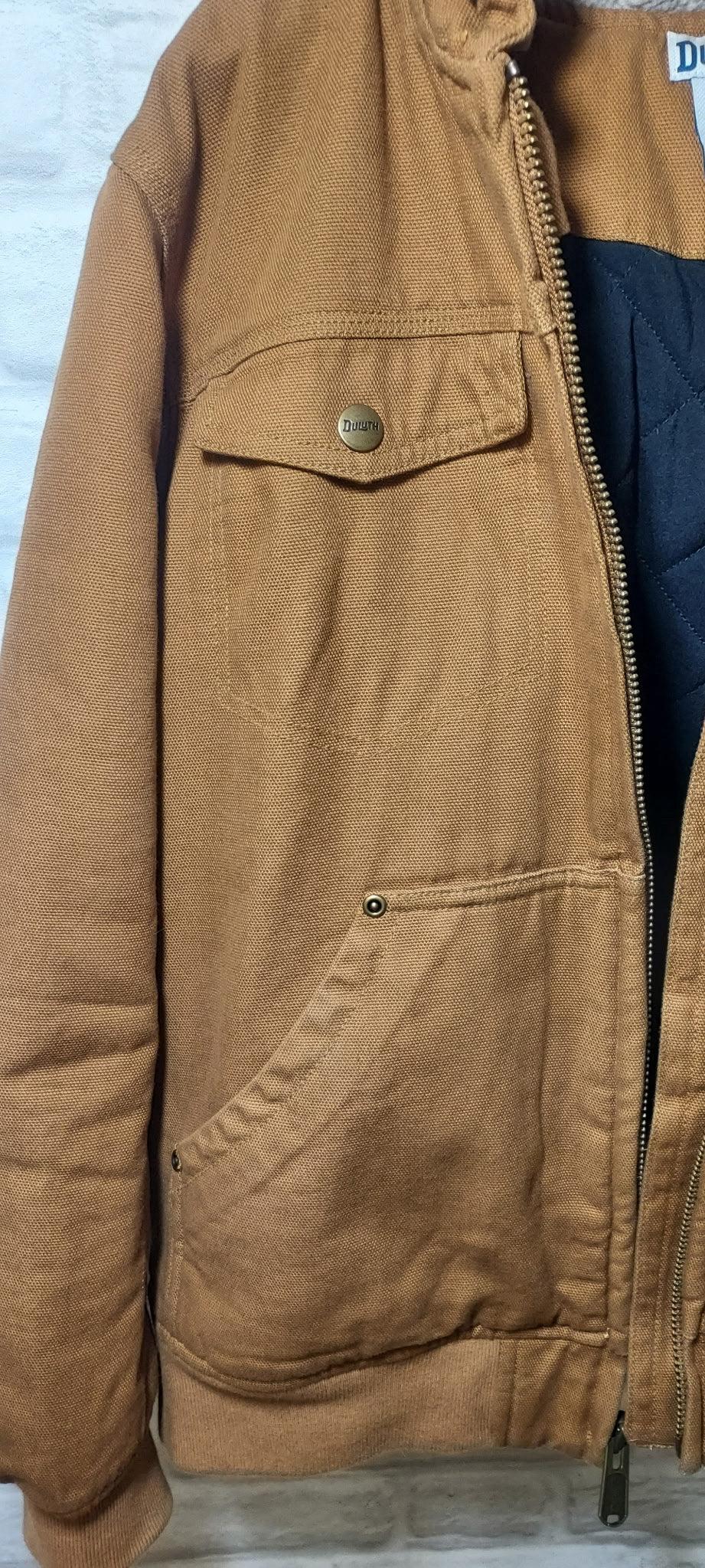 Size M Duluth Trading Co. Firehose Fabric Tan Jacket