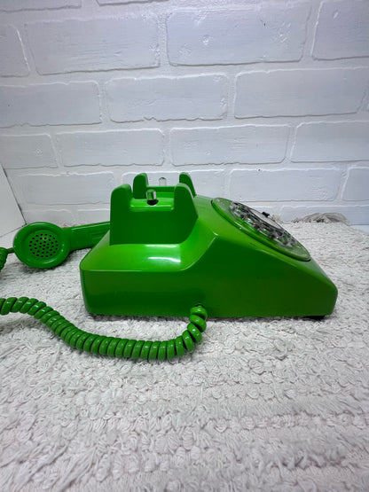 Stromberg-Carlson Lime Green 1970's Dial Corded Telephone