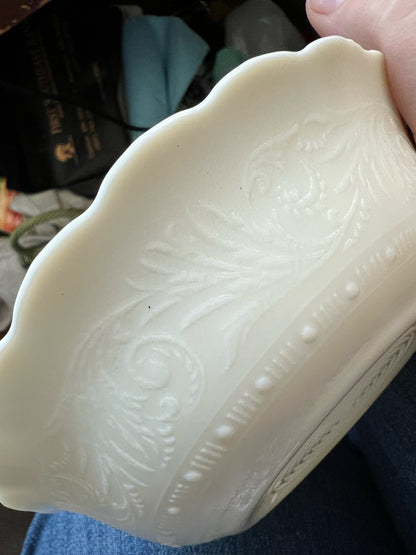 set of 6 custard glass cereal bowls