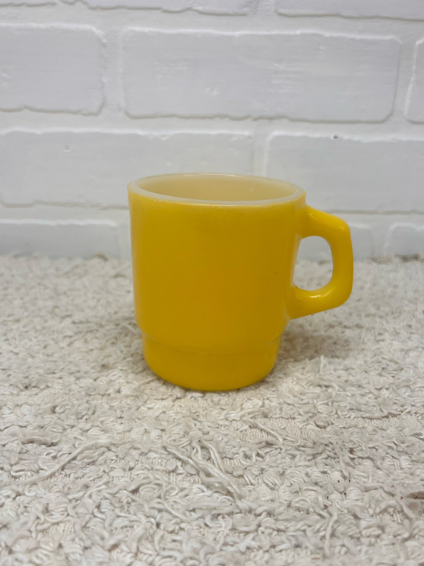Anchor Hocking Milk Glass Fired on Color Yellow Mug