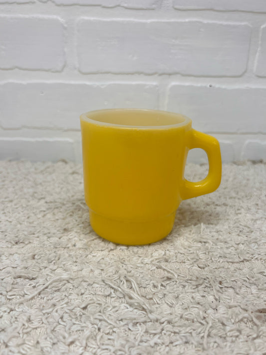 Anchor Hocking Milk Glass Fired on Color Yellow Mug