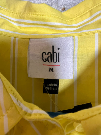 Size M CAbi Yellow Striped Cotton Dress Shirt