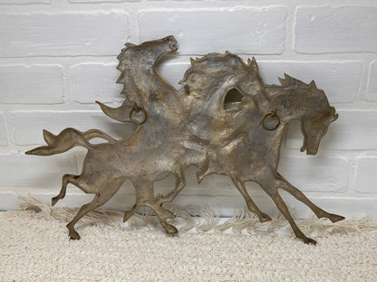 MCM Brass winged horses wall decor