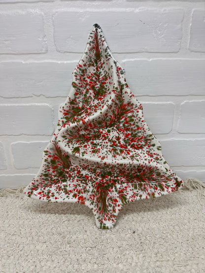 Vintage Ceramic Spatterware Christmas Tree Cookie Tray