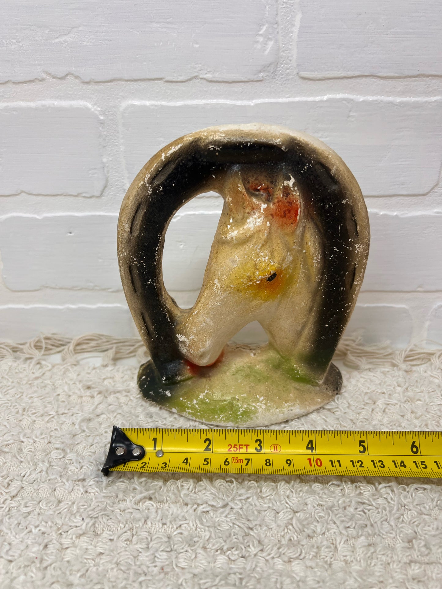 Vintage Chalkware Horseshow & Horsehead - Carnival Prize