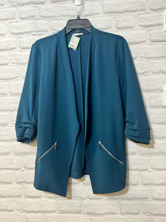 Size L Maurice's teal open front blazer