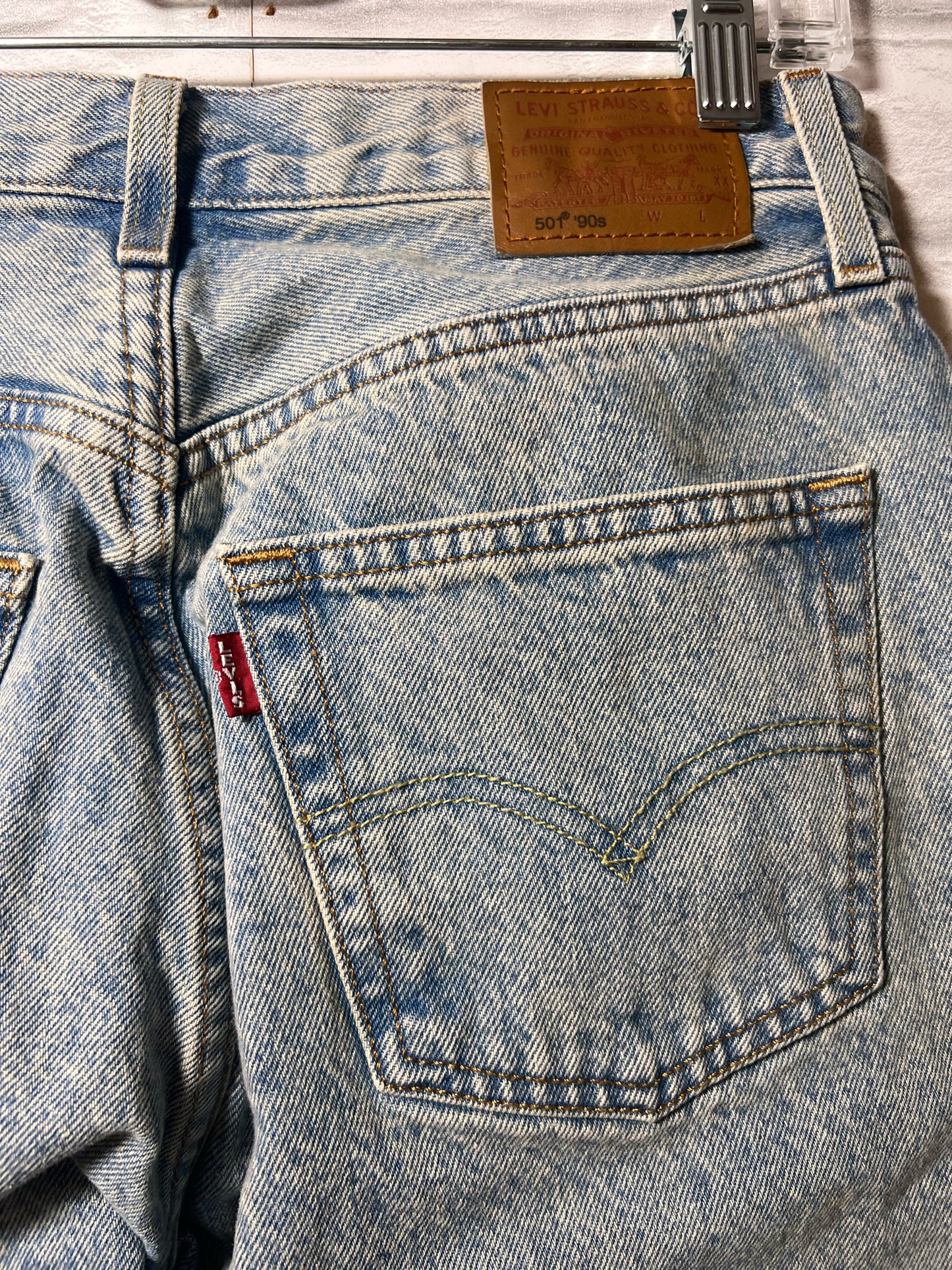 Levi's Size 28 Waist 501 90'S Fit Jeans Stone/Acid Wash