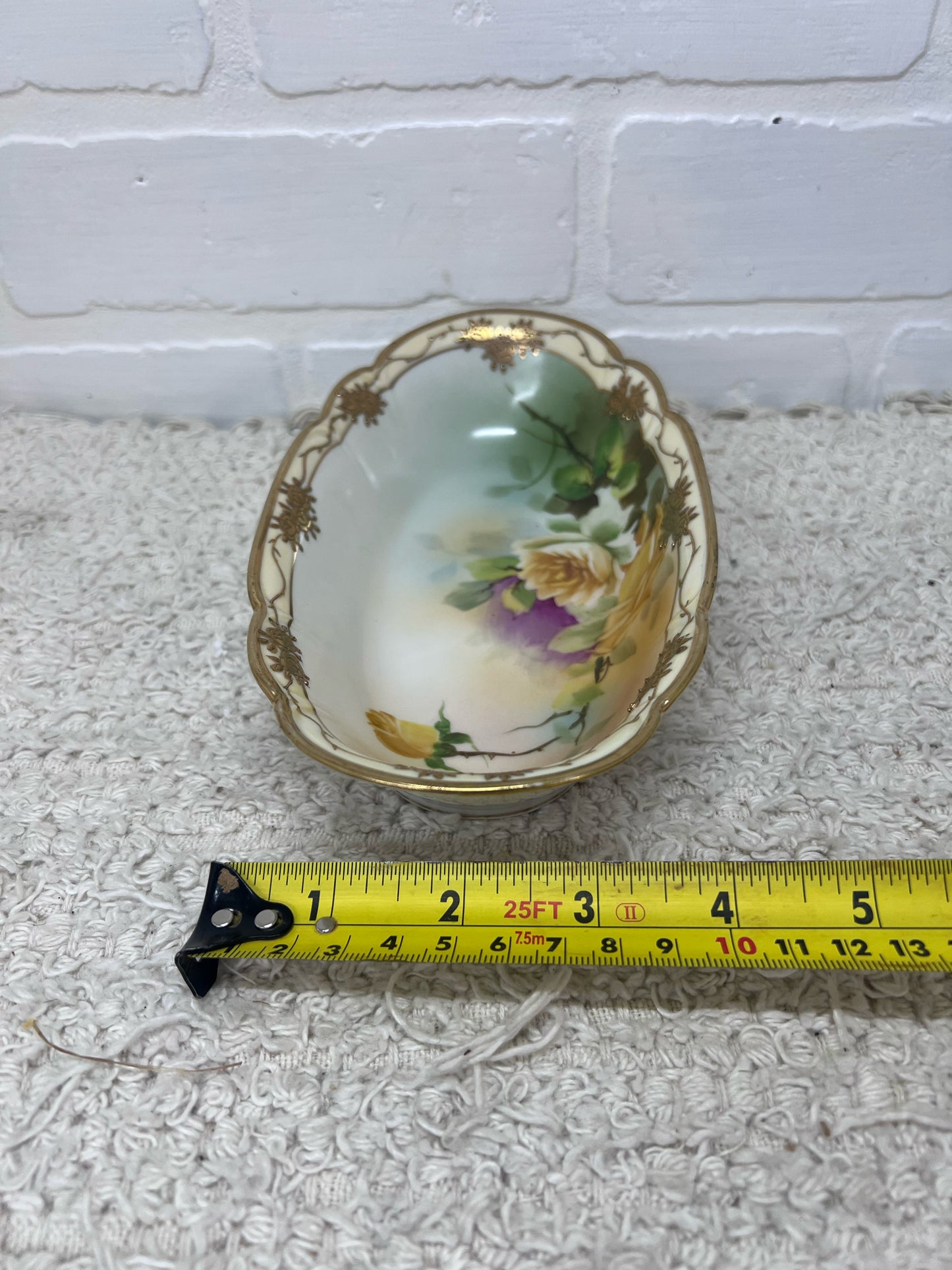 Vintage Nippon China Hand Painted Rose Floral Dish