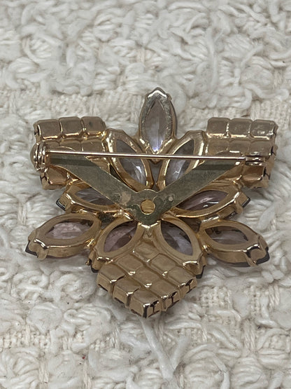 Pink rhinestone/aurora borealis pin