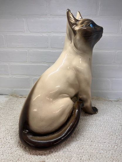 Marwal Ceramics 15/5" Siamese Cat Blue Eyes Mid-Century