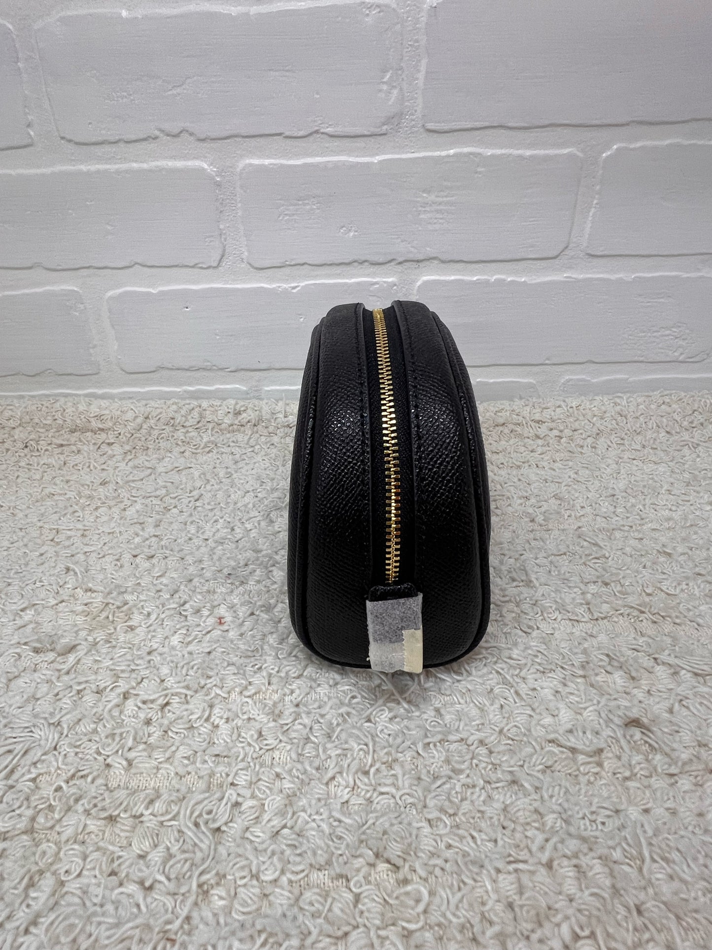 Coach Black Pebbled Leather Domed Top Cosmetic Case NWOT