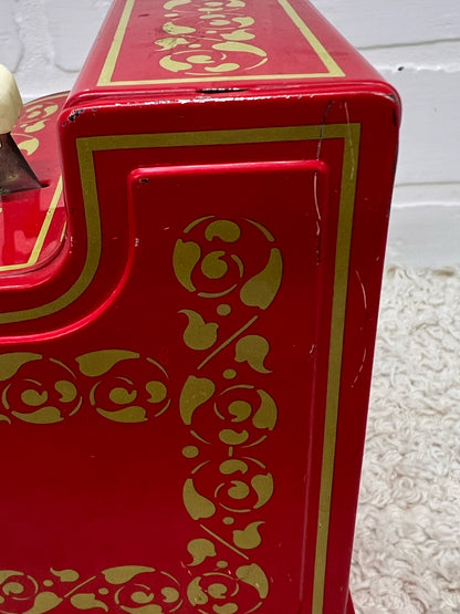 Red Metal. Buddy L Easy-Saver 1970's Cash Register Shaped Coin Bank