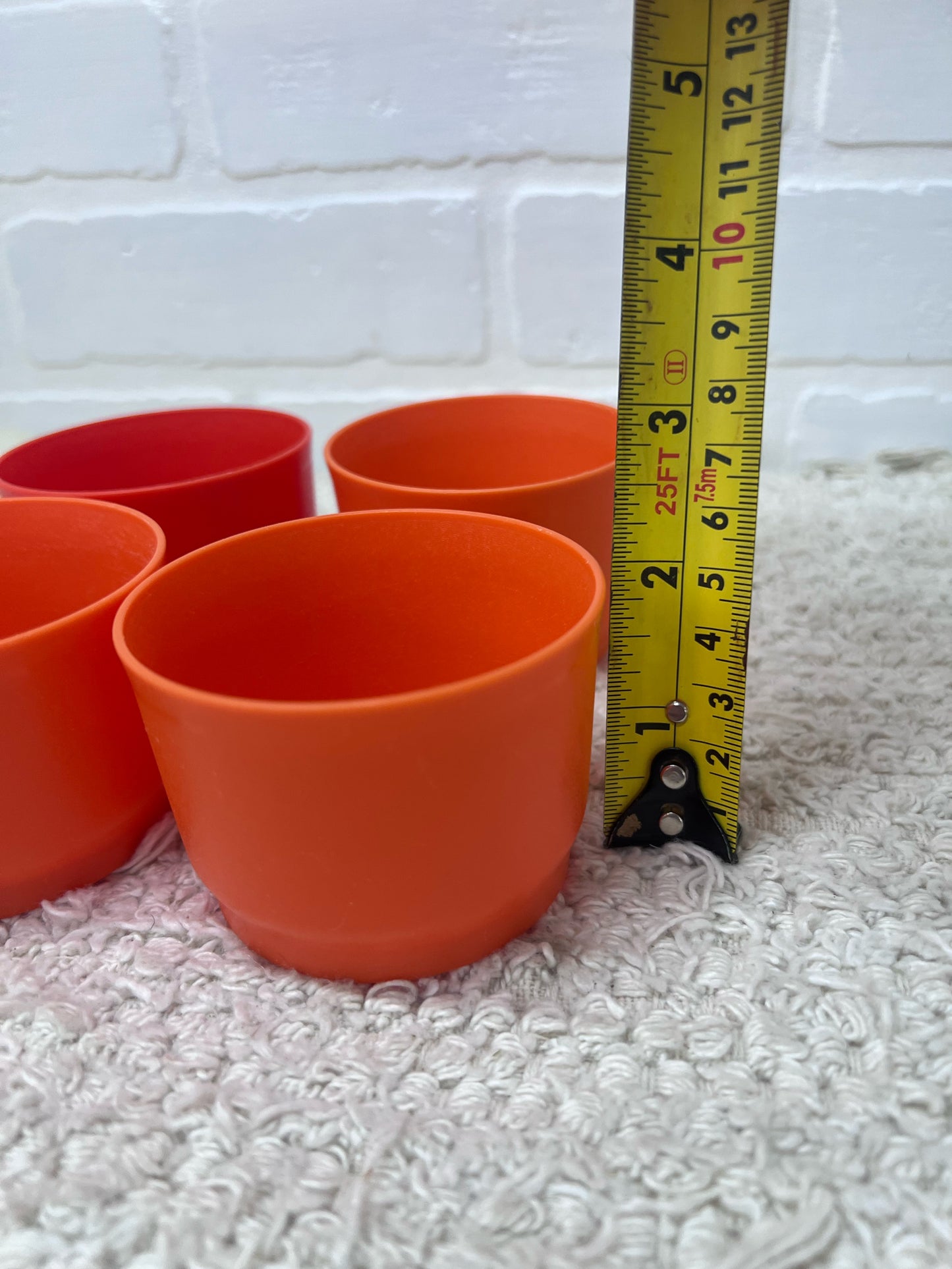 Tupperware Orange Snack Cups - set of 4 with lids