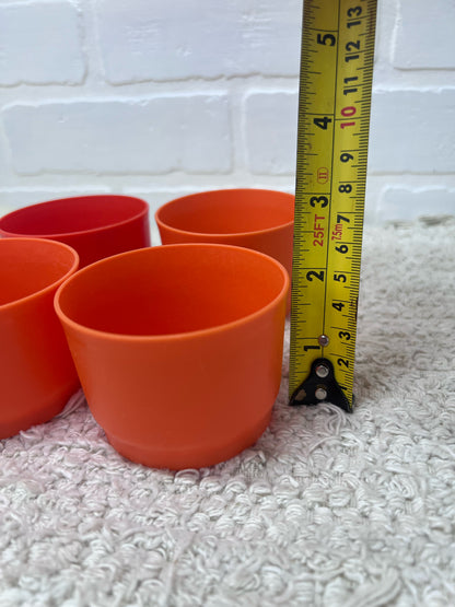Tupperware Orange Snack Cups - set of 4 with lids