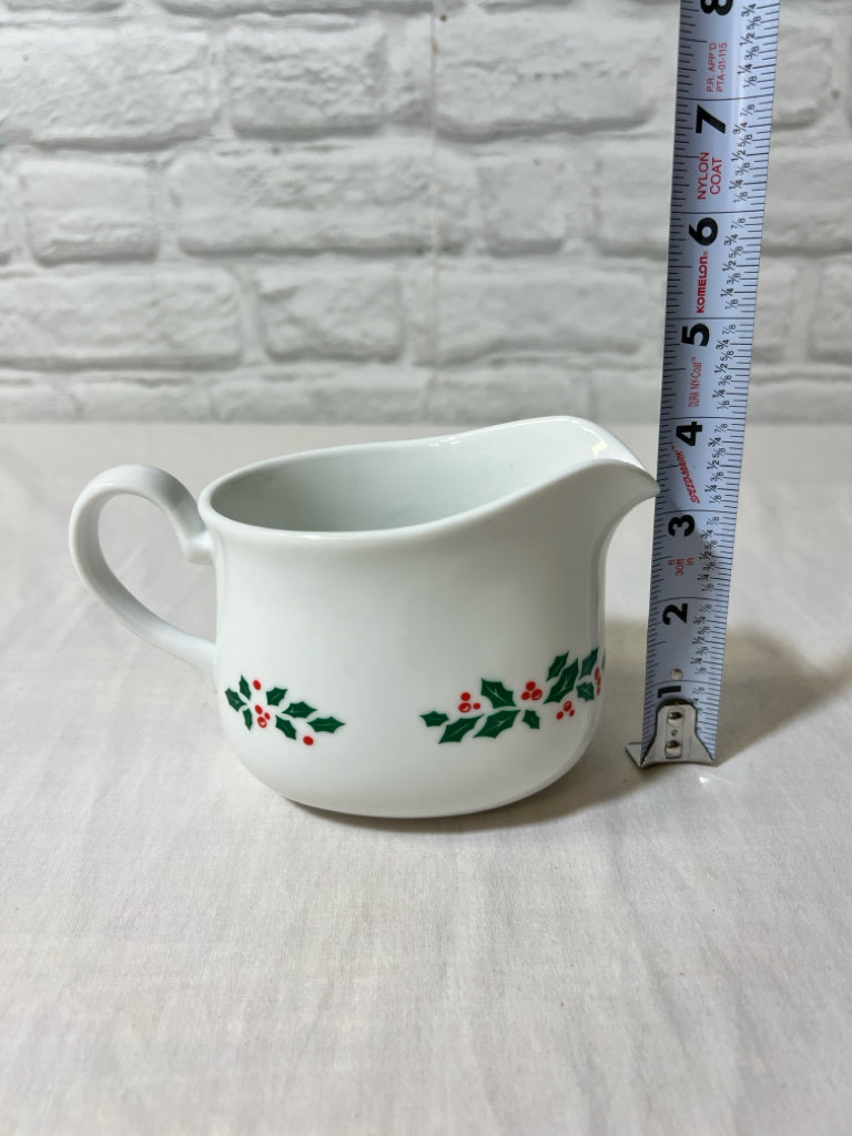 Corning Ware holiday gravy boat with under plate