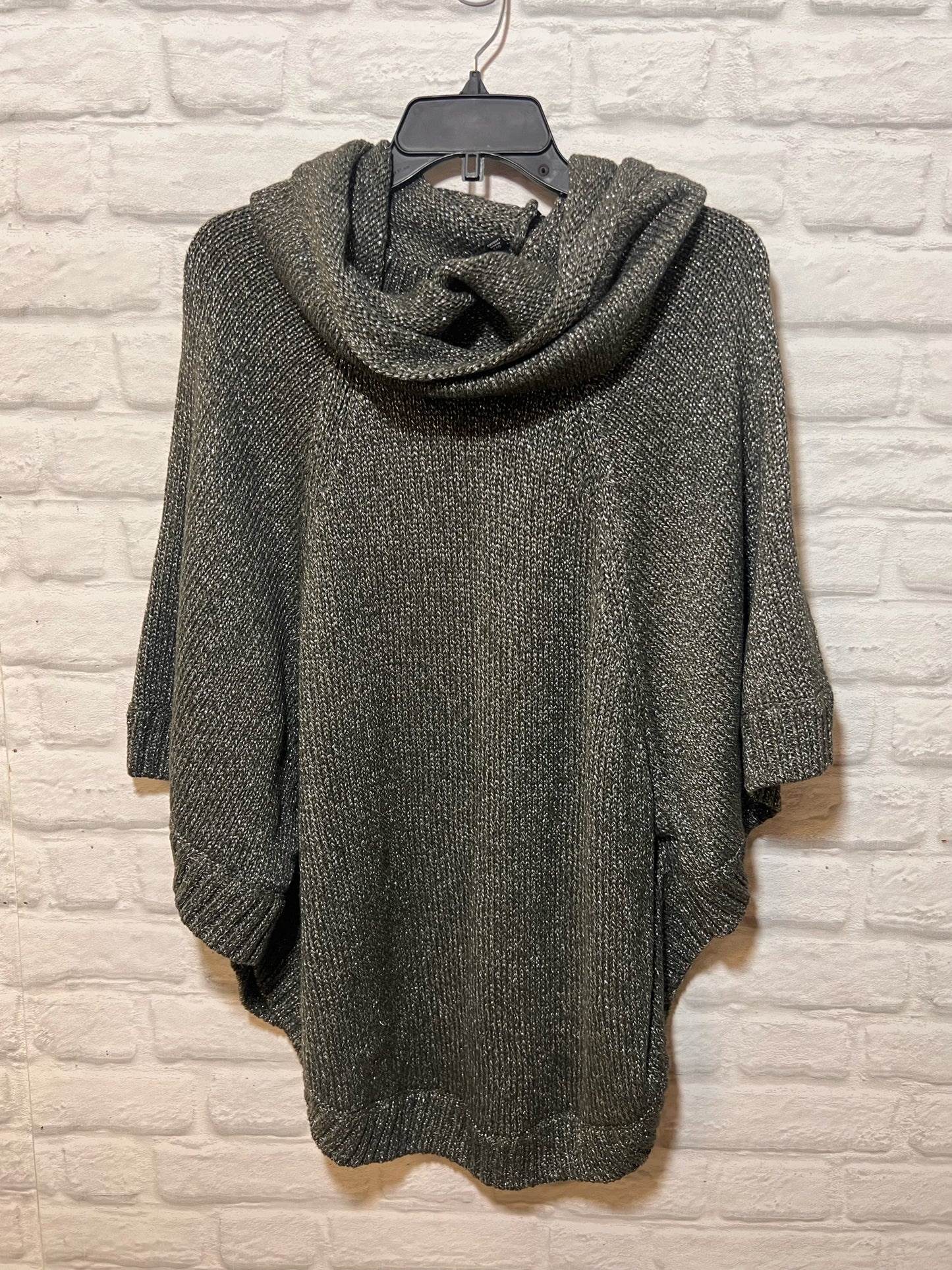 Size M CAbi Poncho Style Silvery Gray Sweater