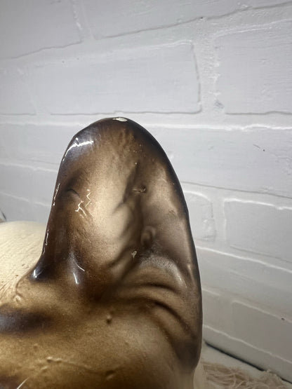 Marwal Ceramics 15/5" Siamese Cat Blue Eyes Mid-Century