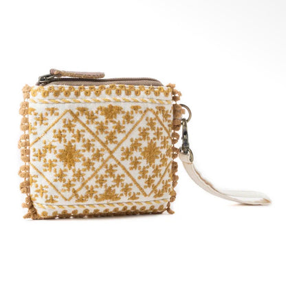 Myra Bag Savanna Glow Woven Pouch in Sunny Gold