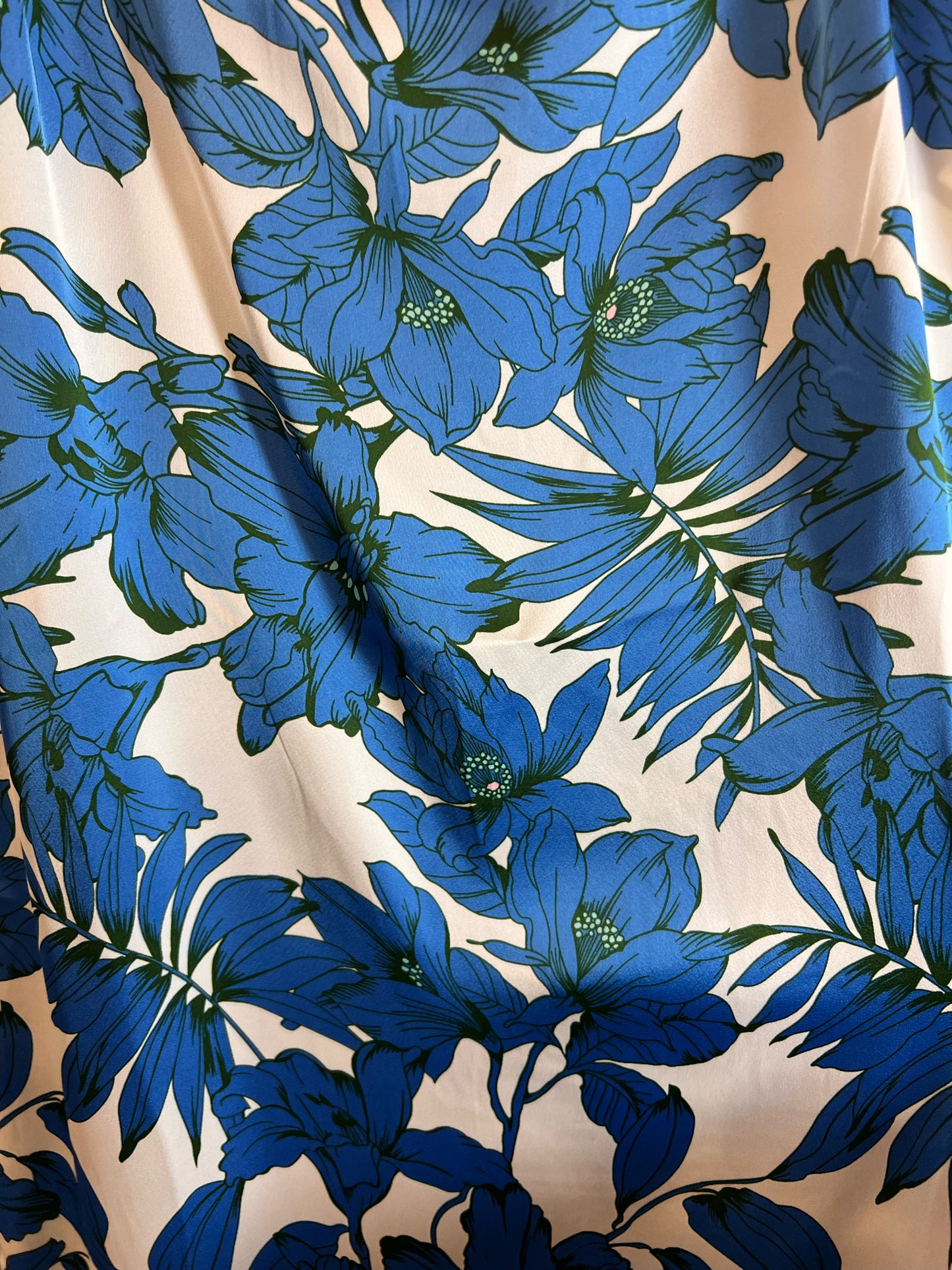 Size M CAbi Blue Floral Maxi Sun Dress