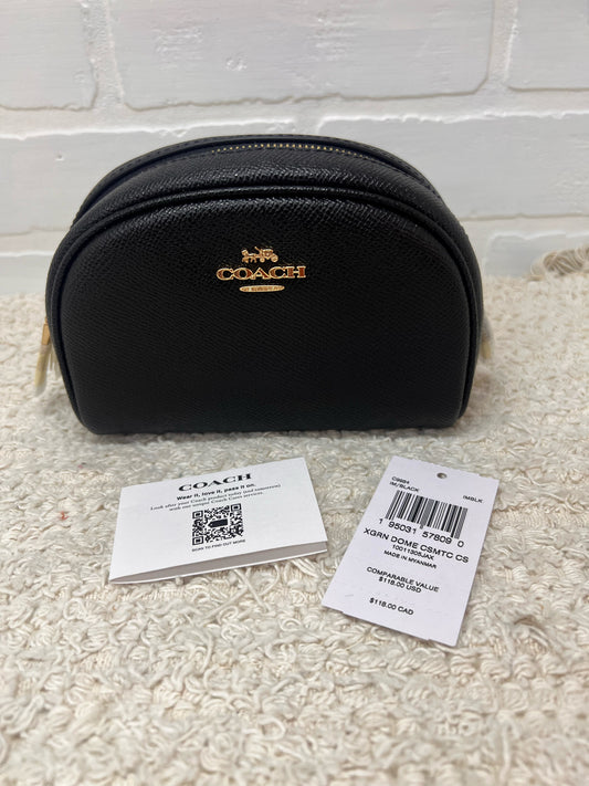 Coach Black Pebbled Leather Domed Top Cosmetic Case NWOT