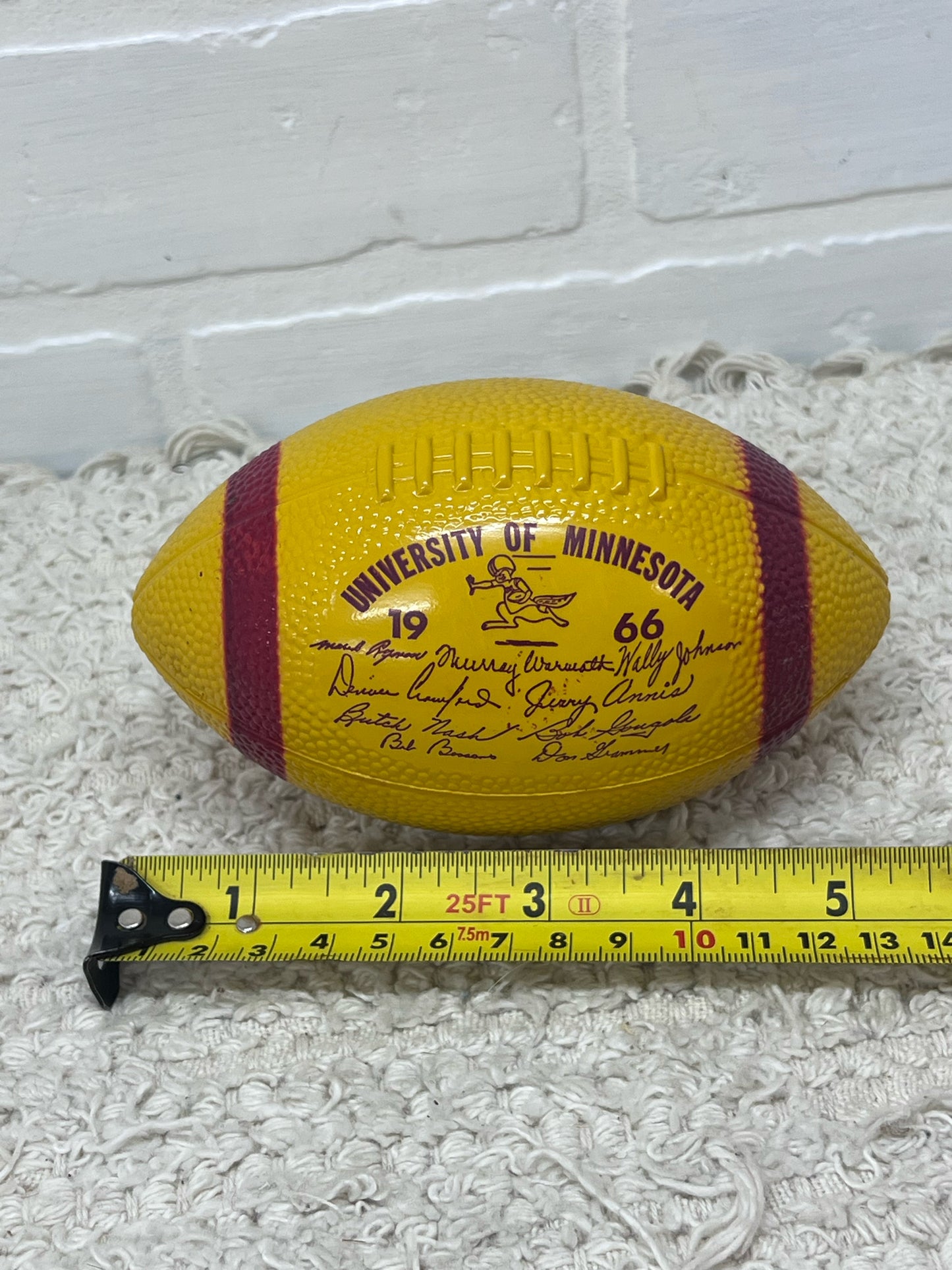 Vintage 1966 U 0f M plastic football