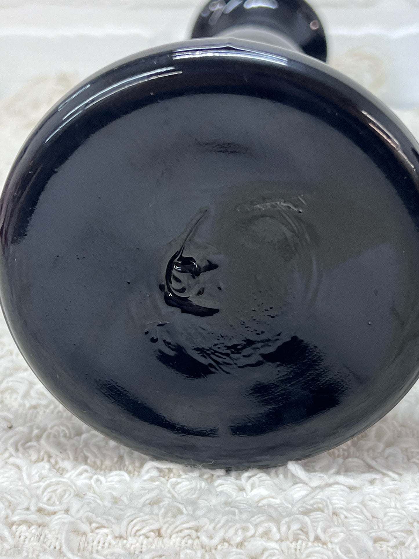 Vintage Black Art Glass Taper Candle Holders 10"