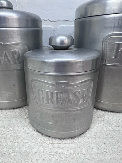 Heller Hostess Ware Canister Set 4 Piece With Lids MCM Aluminum