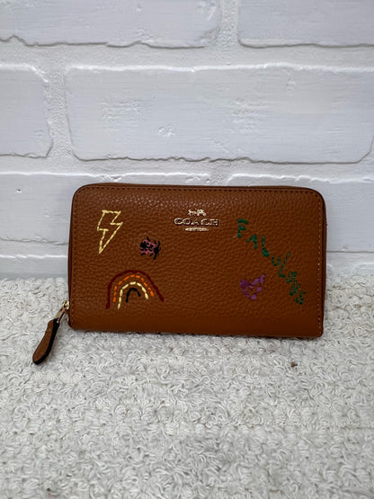 Coach Leather Katy Satchel w/ Diary Embroidery & Coordinating Wallet