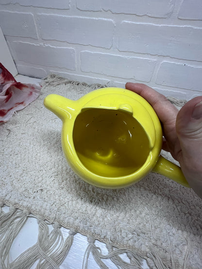 Haeger Yellow Window Sill Flower Pot Shaped Like Teapot