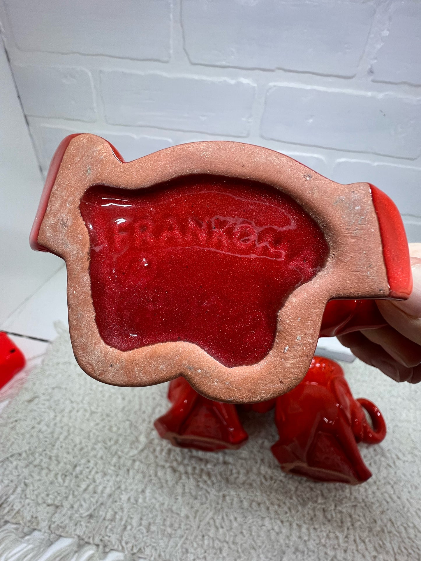 Frankoma Mug Set - 4 Flame Red 1969 GOP Elephant Mugs - New in Box