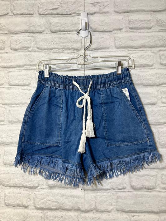 Drawstring high waist raw hem boutique shorts