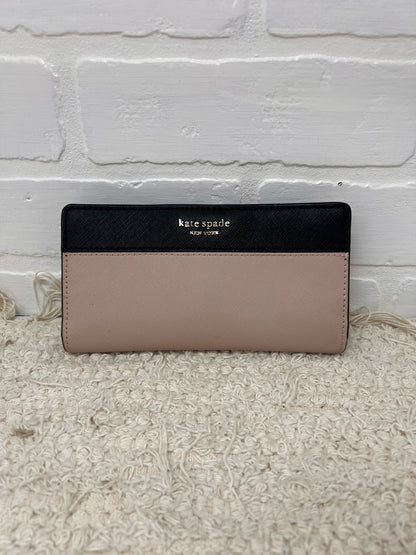 Kate Spade Staci Colorblock Slim Fold Wallet – Black & Nude – Saffiano Leather