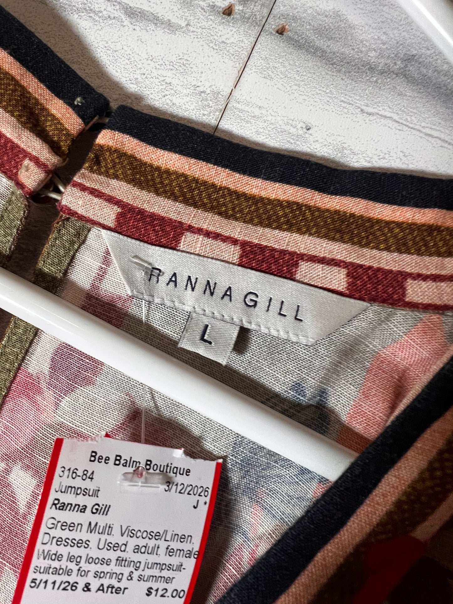 Size L Ranna Gill Boho Jumpsuit