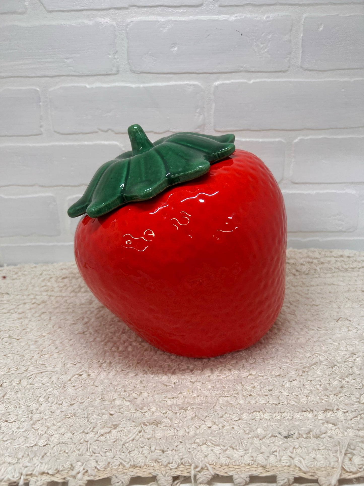 Marcia of California Red Strawberry Ceramiuc Cookie Jar