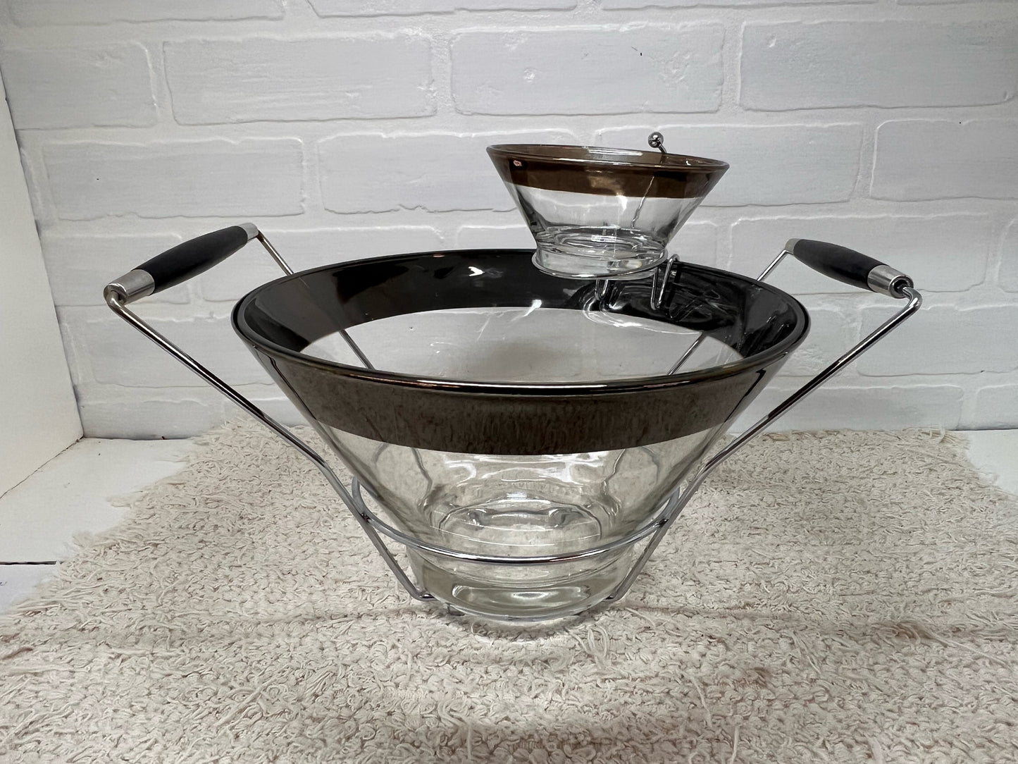 MCM Lustreware Chip & Dip Bowl Set