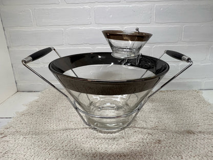 MCM Lustreware Chip & Dip Bowl Set