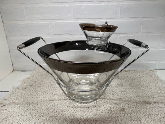 MCM Lustreware Chip & Dip Bowl Set