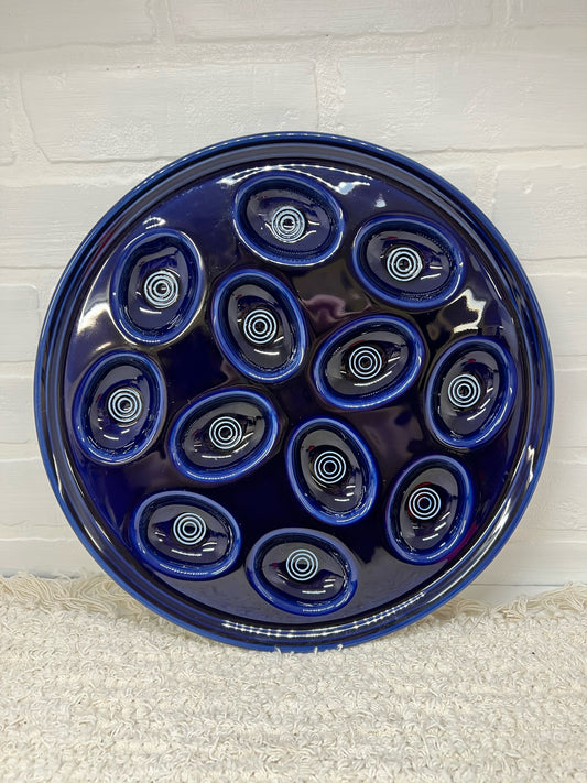 Fiesta Ware Cobalt blue deviled egg tray 13"