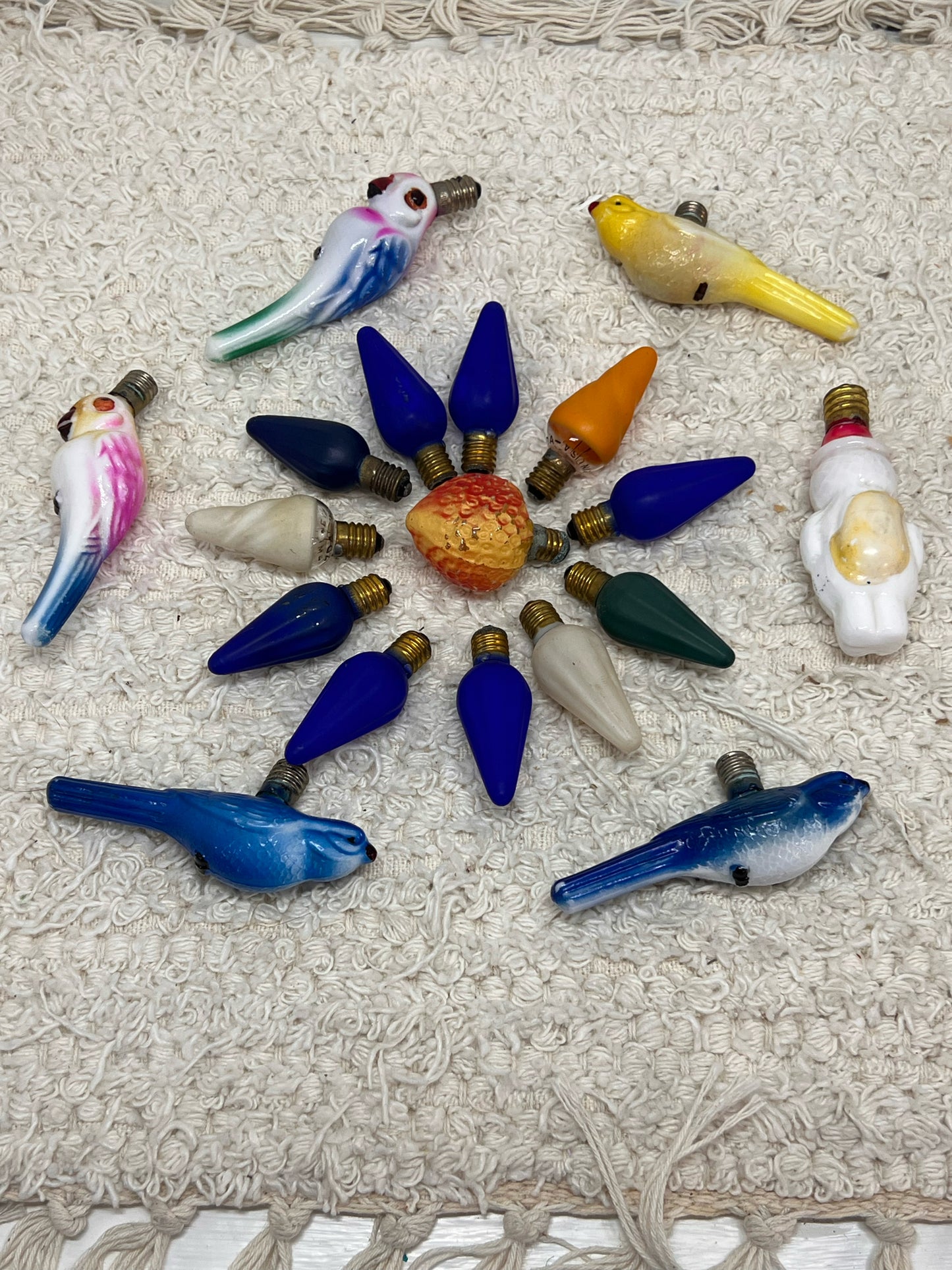 Lot of 18 1940's Christmas Bulbs including 7 Figural Bulbs