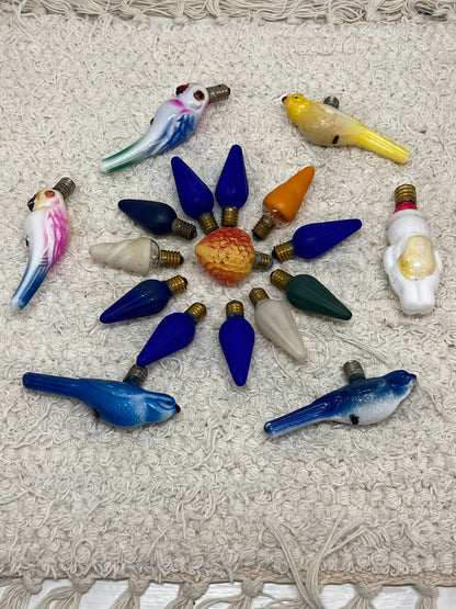 Lot of 18 1940's Christmas Bulbs including 7 Figural Bulbs