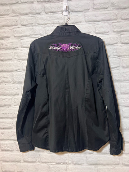 Size XL Harley-Davidson black button down shirt