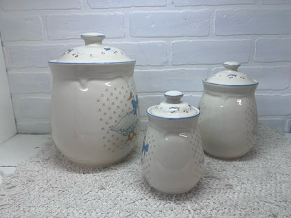 Aunt Rhody Set of 3 Lidded Goose Canisters