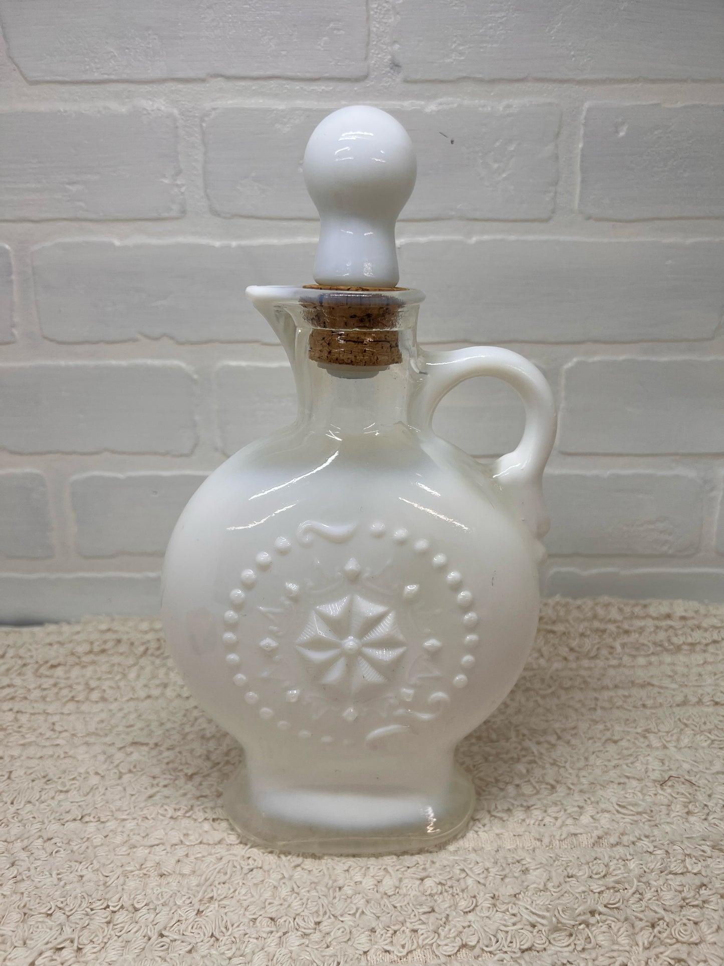 Jim Beam 1950's Milk Glass Decanter