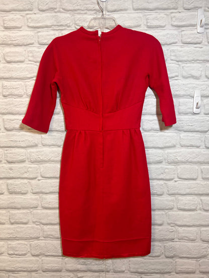 Sears Boucle Knit Hot Pink Vintage Dress
