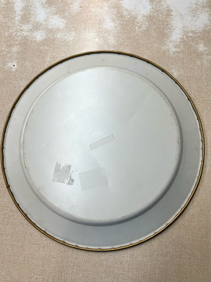 Vintage large  round metal serving tray
