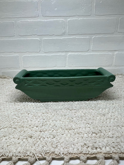 Abingdon 1940's teal blue/green rectangular planter