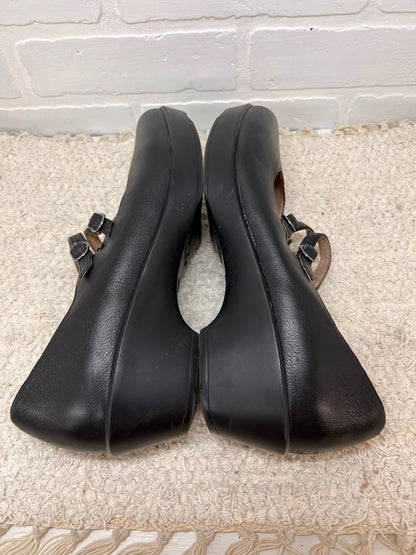 Shoe Size 40 Dansko Double Buckle Black Leather Mary Janes with Heels