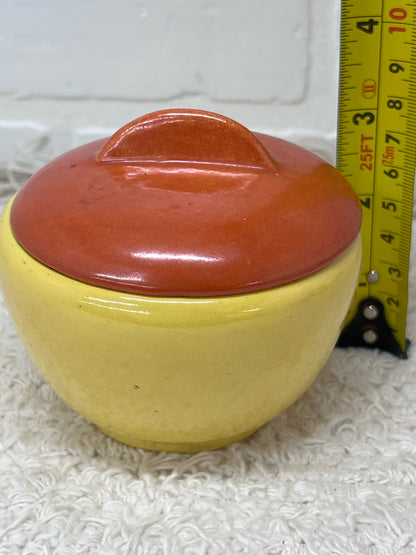 Stangl Pottery Sugar Bowl - Art Deco Orange & Yellow