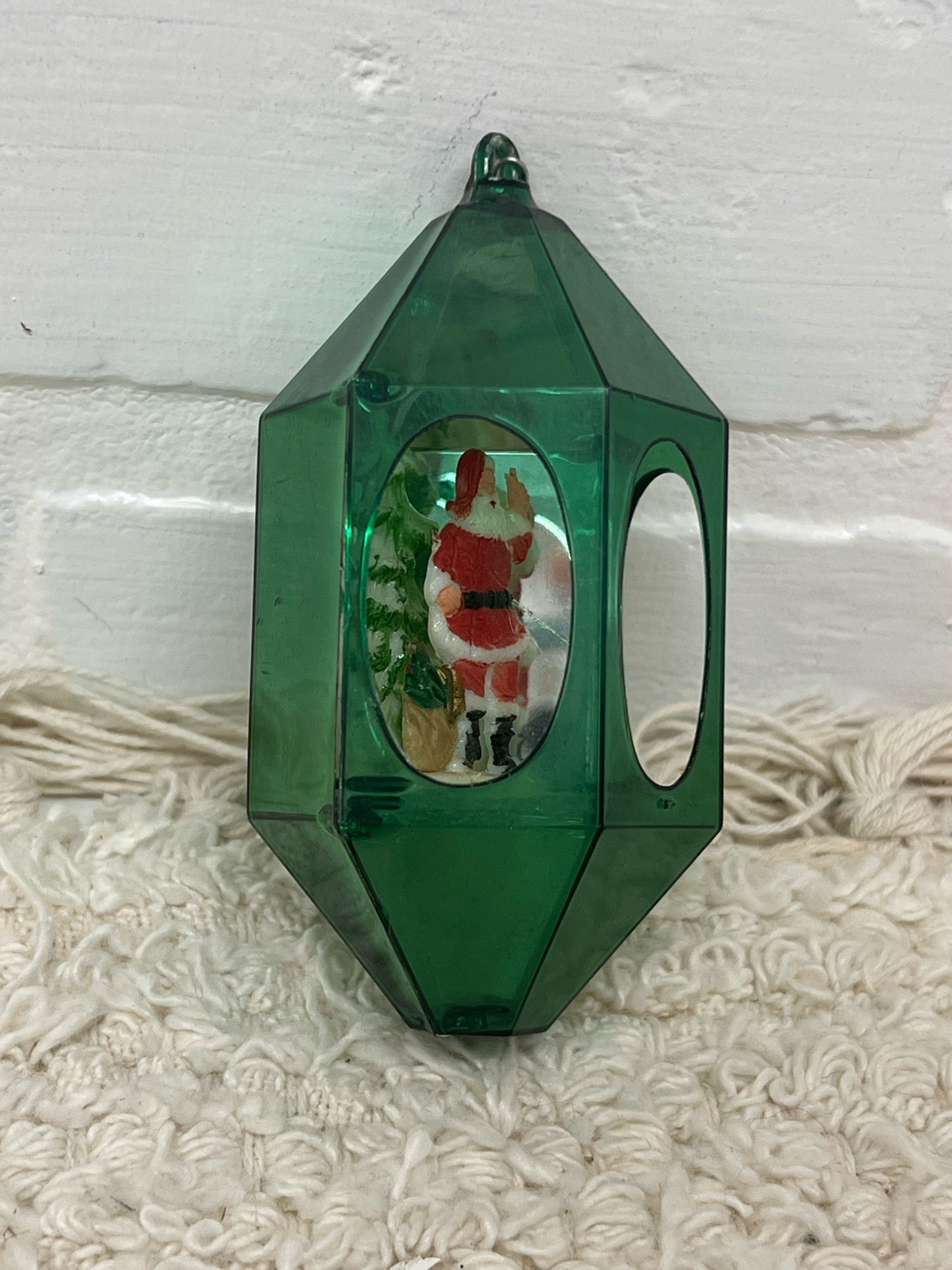 JewelBrite Vintage Santa Diorama Ornament