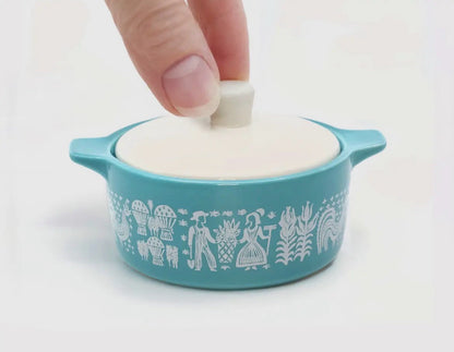 Pyrex or Corningware Inspired Ceramic Trinket Dish